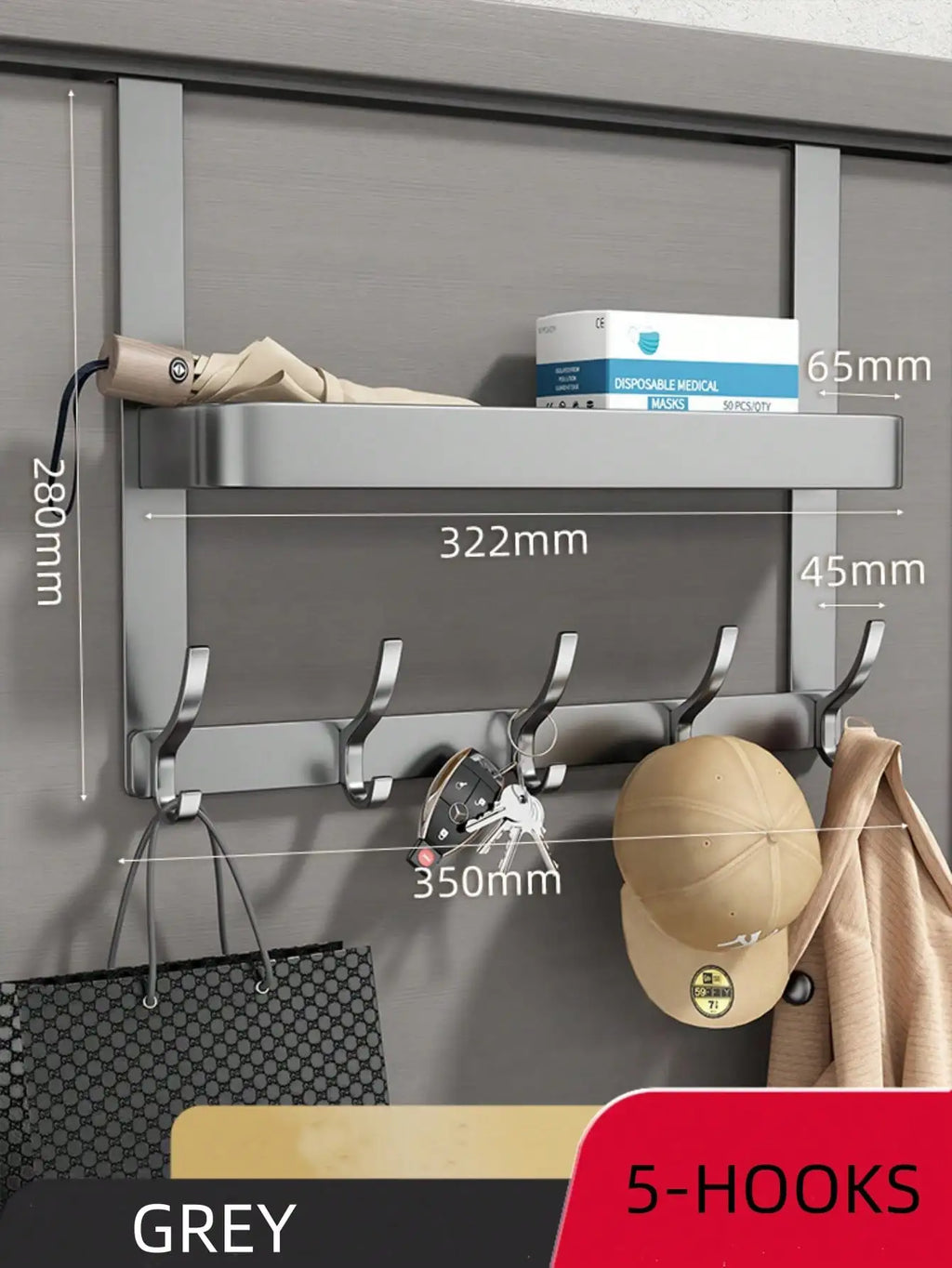 Easy-Install Over-The-Door Storage Rack - Multifunctional Metal Hooks for Bedroom