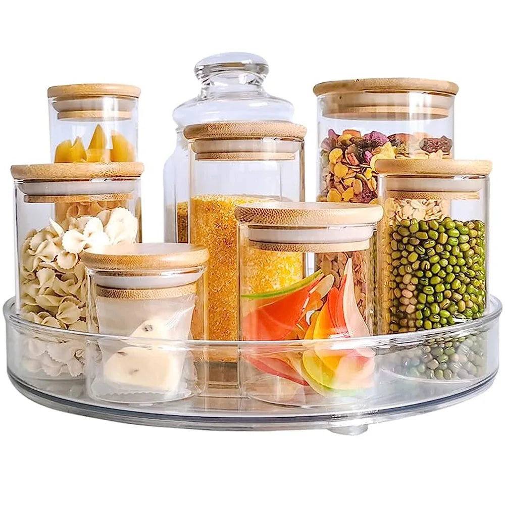 Spice Rack Organizer, 360 Degree Rotating Round Cabinet