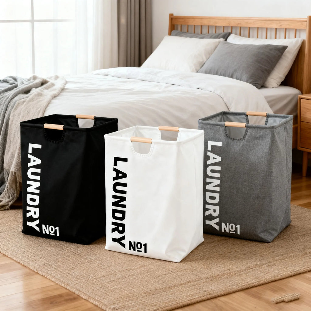 Foldable Fabric Laundry Basket with Handles Large Capacity Waterproof Storage Bin
