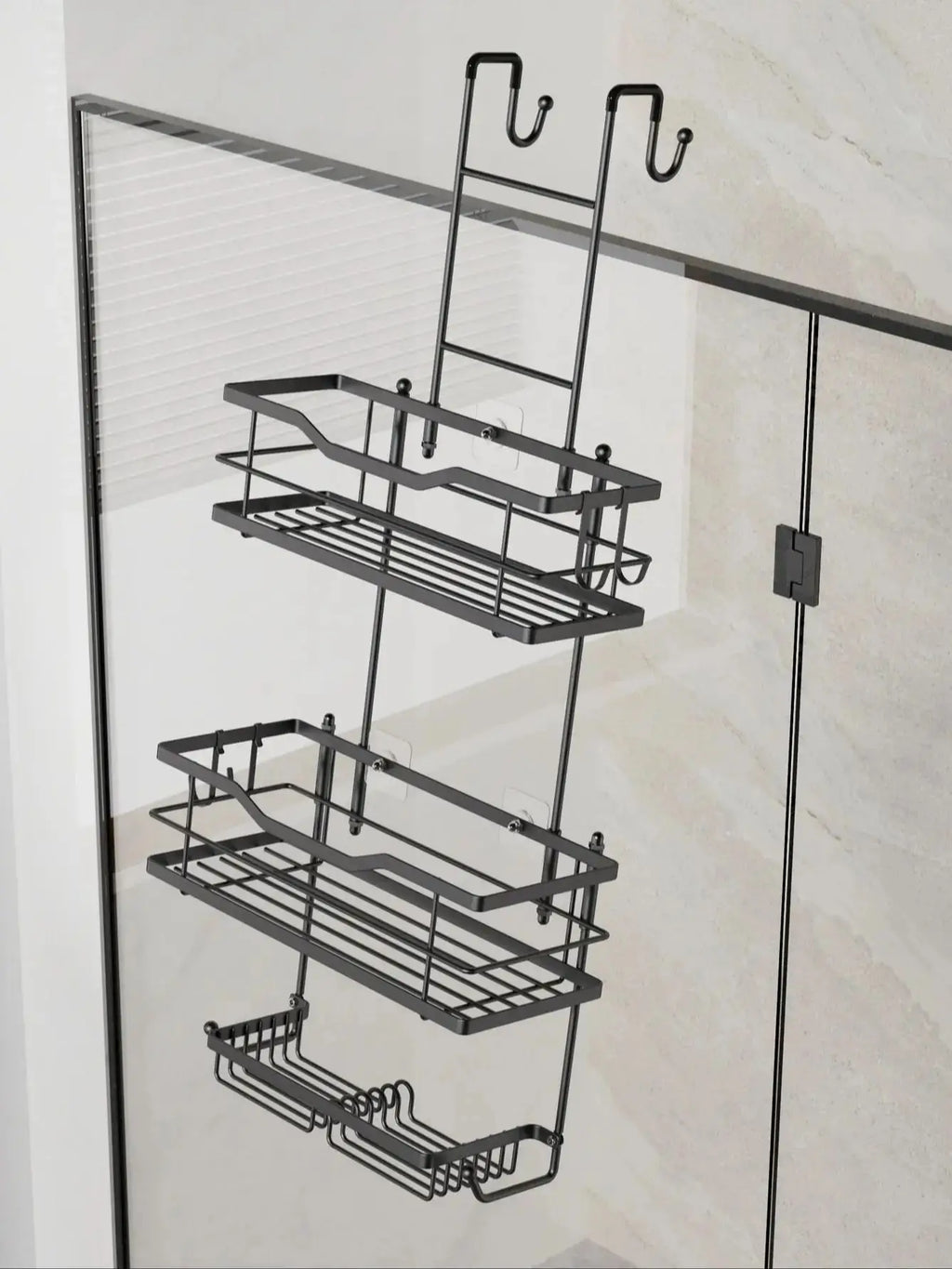 3-tier hanging shower caddy, large capacity hanging shower caddy