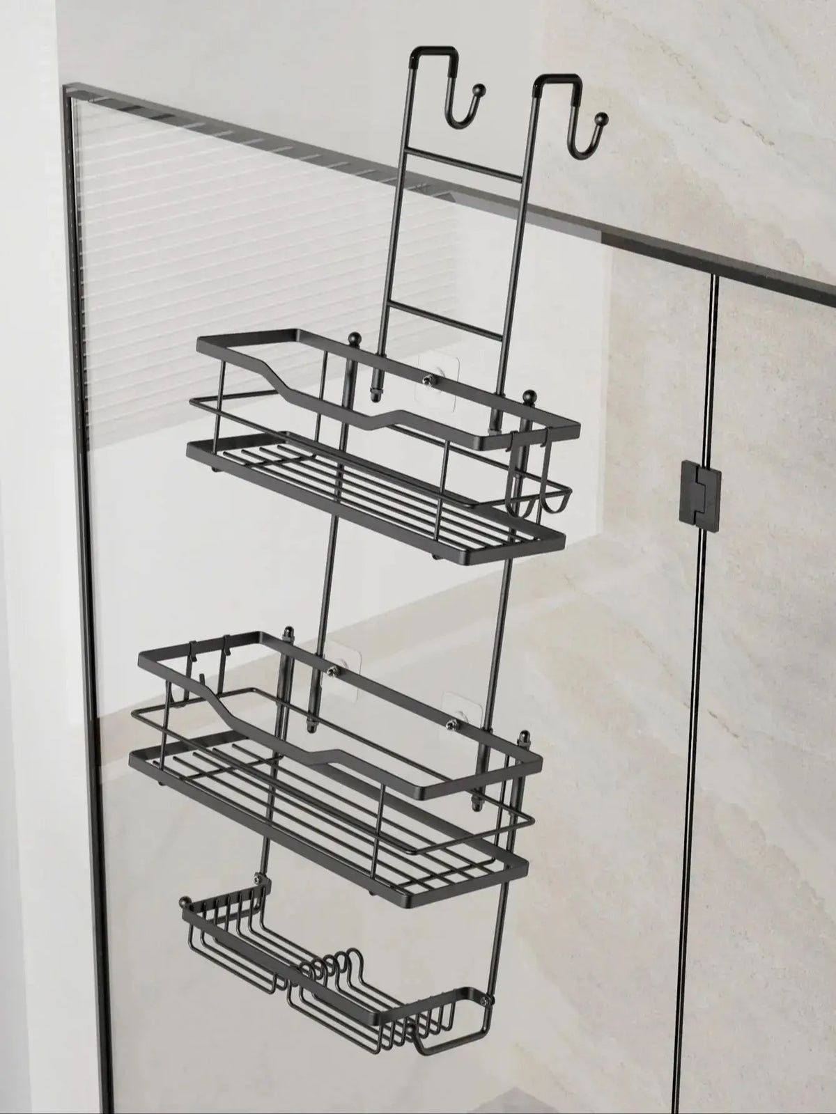 3-tier hanging shower caddy, large capacity hanging shower caddy