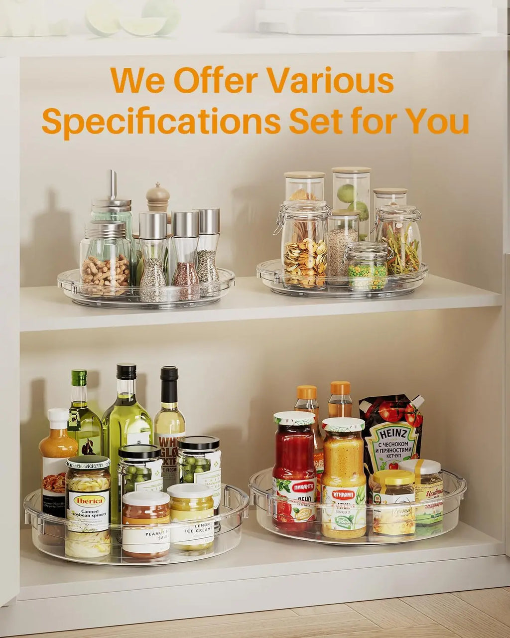 Edge Rotating Spice Organizer for Fridge, Kitchen, Pantry, Bathroom