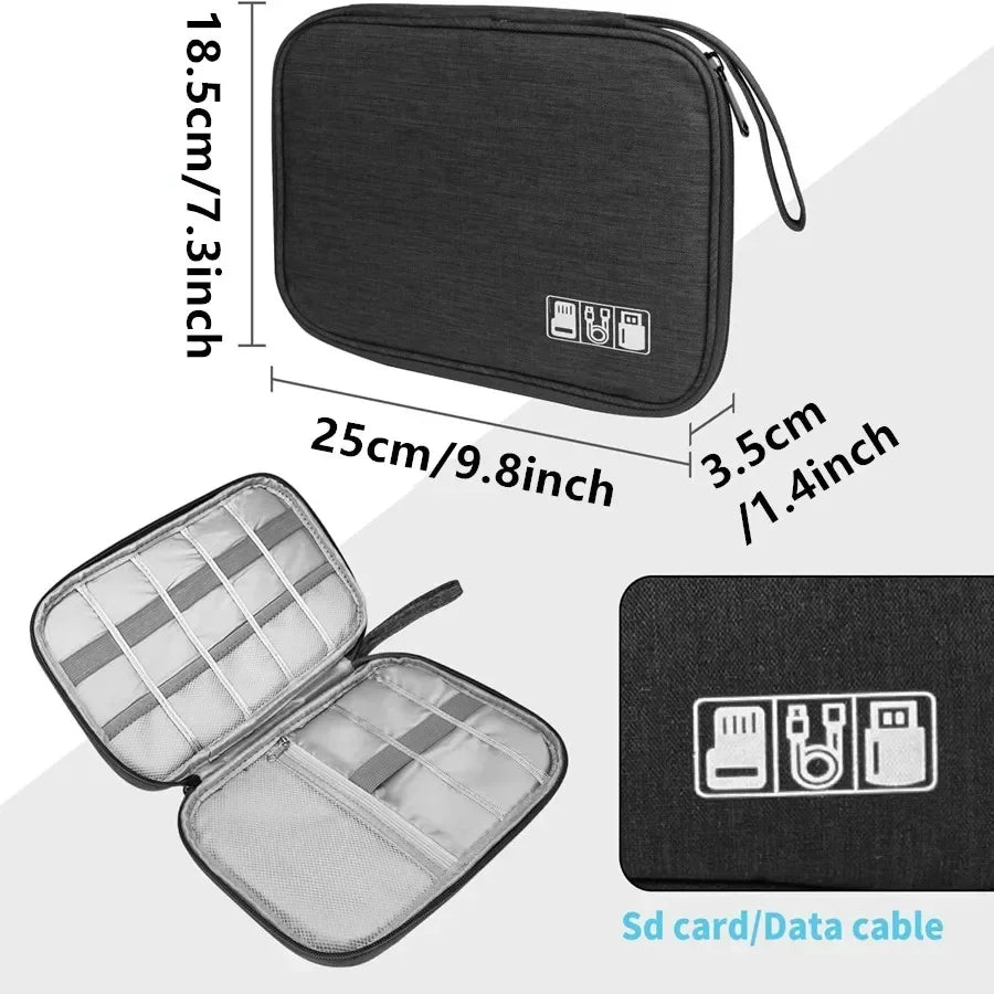 Multifunctional Digital Travel Packing Cube Space Saving Mobile Hard Drive Data Cable Storage Bags Small Objects Organize Pouch
