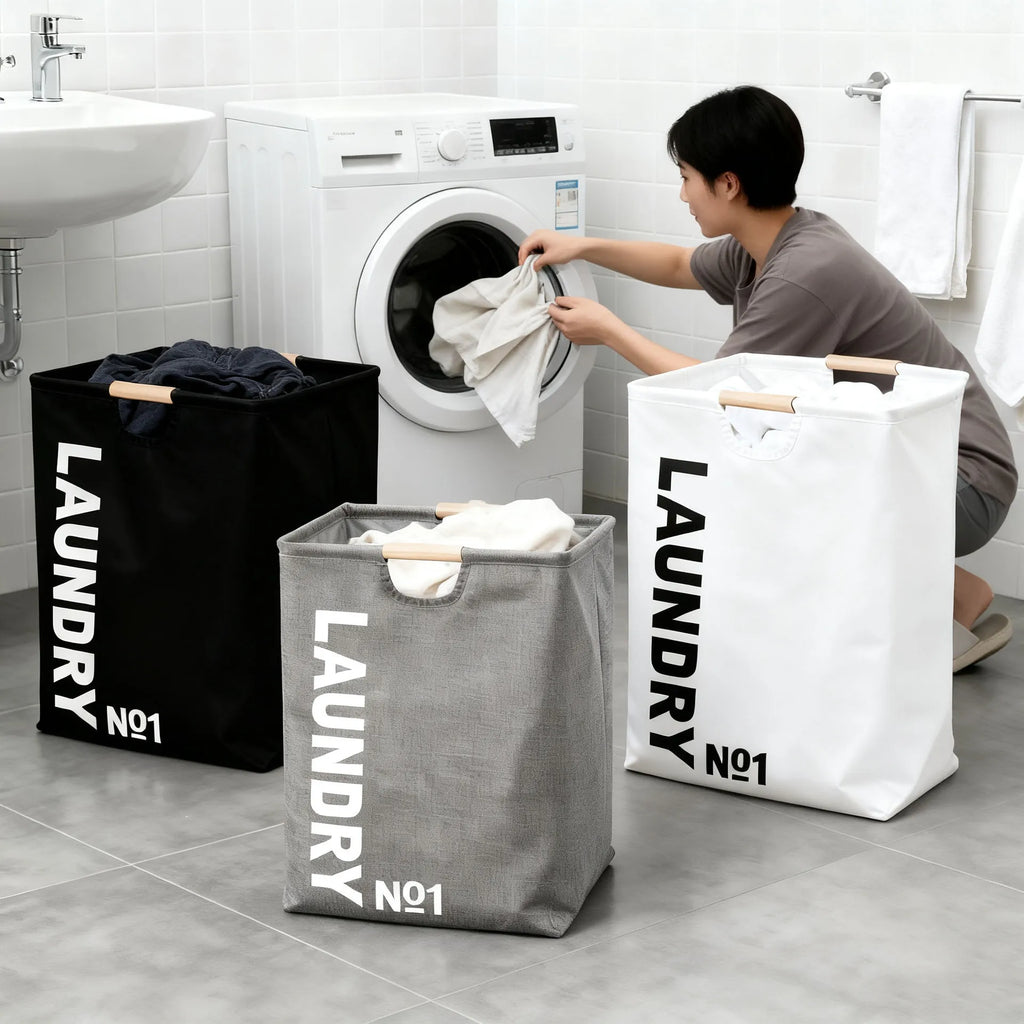 Foldable Fabric Laundry Basket with Handles Large Capacity Waterproof Storage Bin