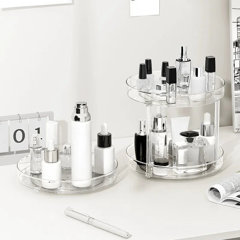 1pc rotating cosmetics storage box dressing table desktop storage rack