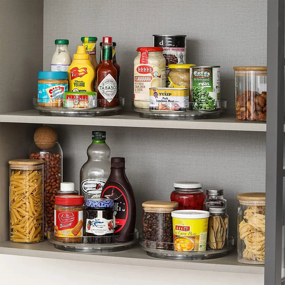 Spice Rack Organizer, 360 Degree Rotating Round Cabinet