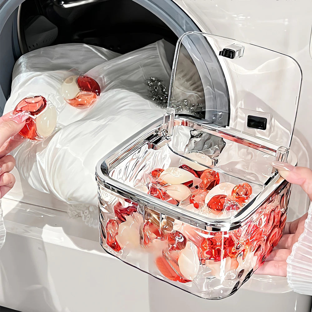 Laundry Powder Container With Lid Laundry Pods Organizer
