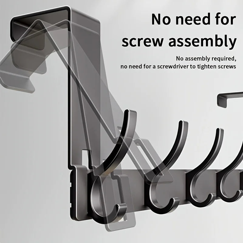 Over the Door Hook Rack Space Aluminum Coat Hanger