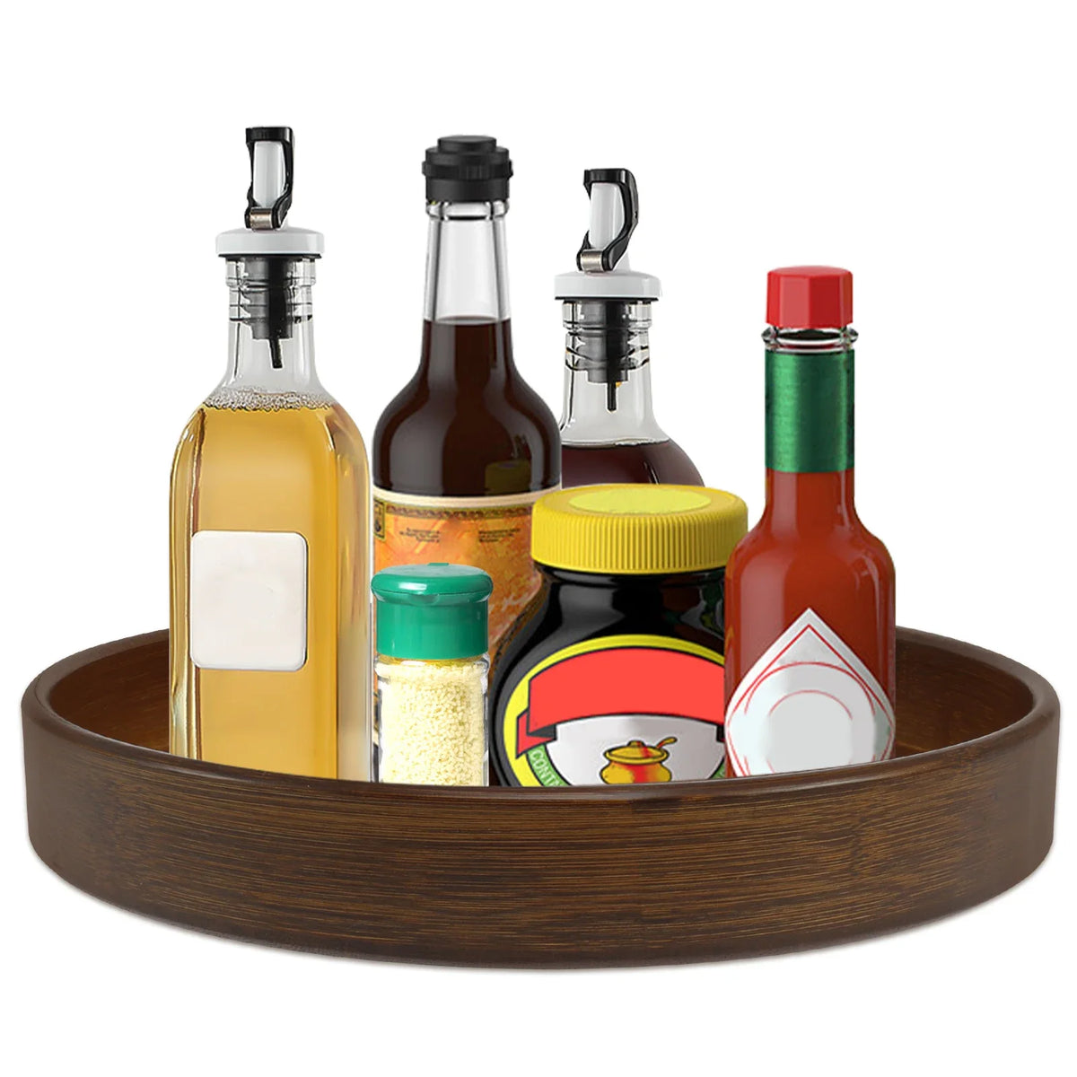 Wood Rotating Container for Cabinet Pantry Kitchen