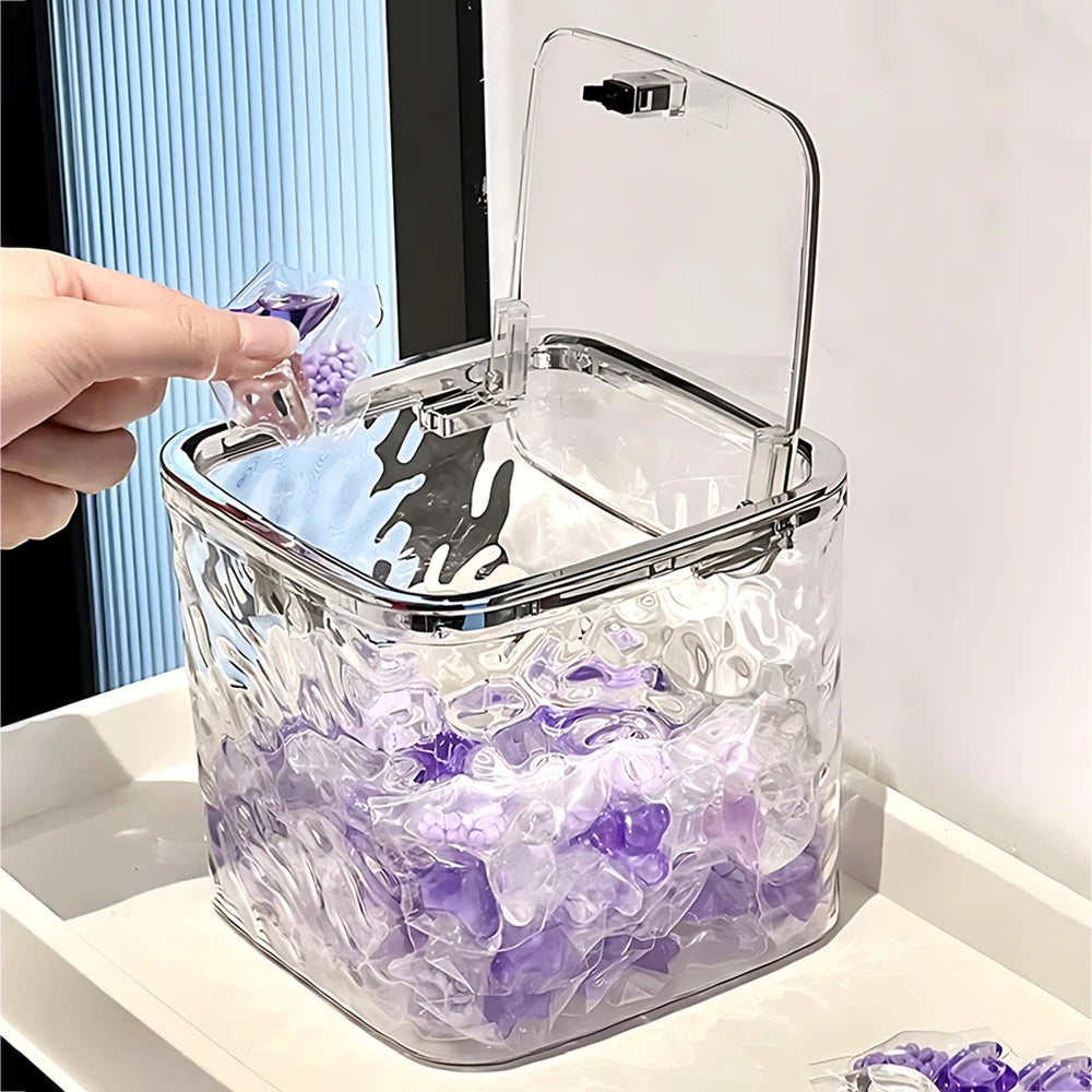 Laundry Powder Container With Lid Laundry Pods Organizer