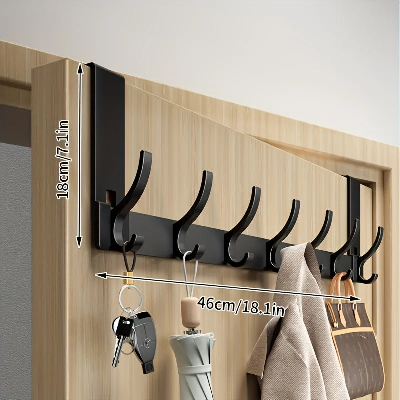 Over the Door Hook Rack Space Aluminum Coat Hanger