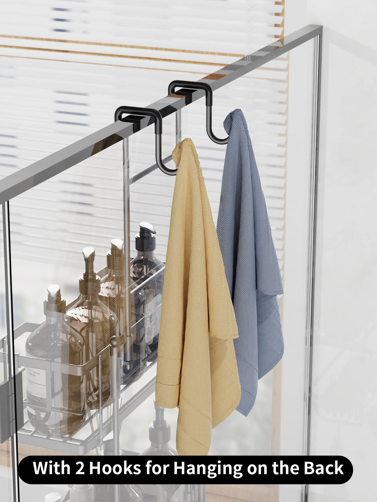 3-tier hanging shower caddy, large capacity hanging shower caddy