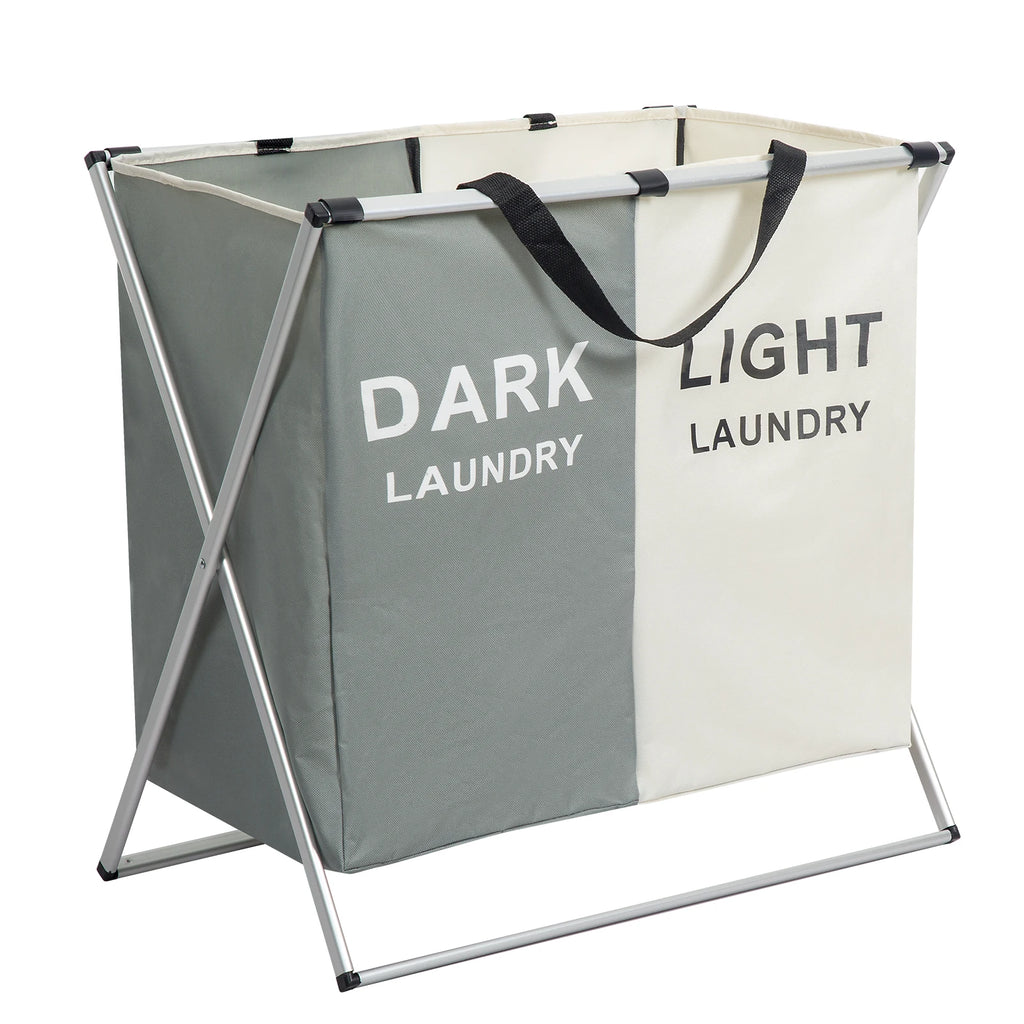 Large Laundry Hamper 3 Sections Divided Laundry Basket