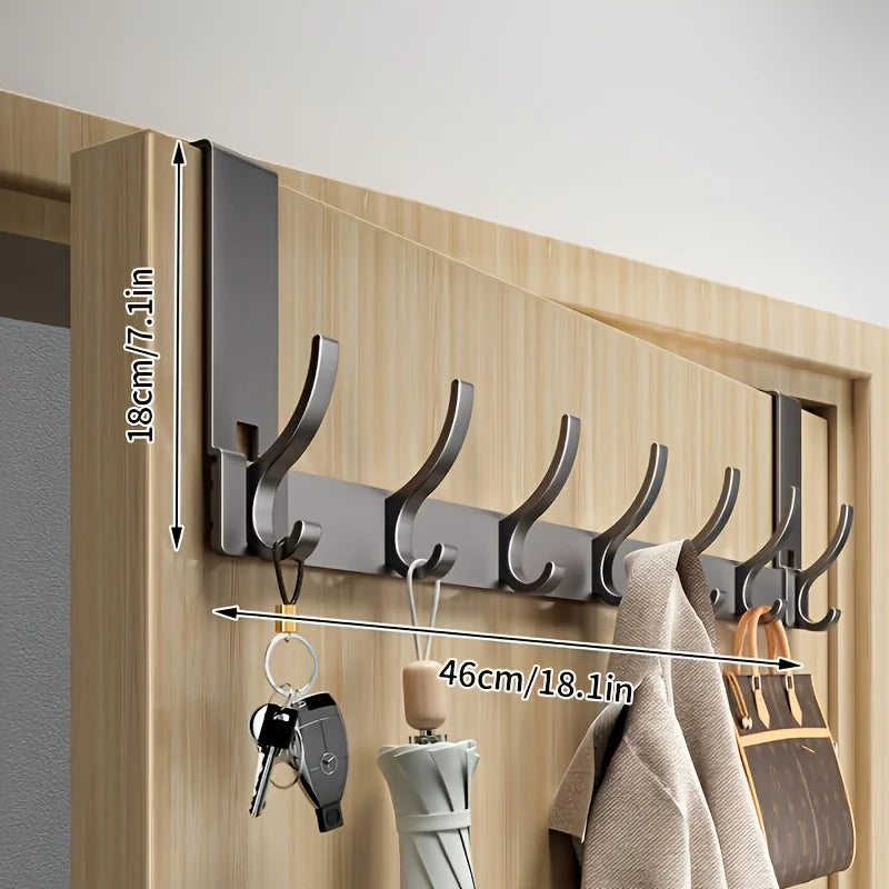Over the Door Hook Rack Space Aluminum Coat Hanger