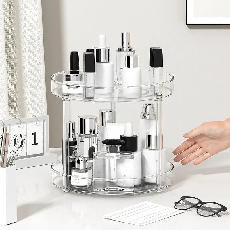 1pc rotating cosmetics storage box dressing table desktop storage rack