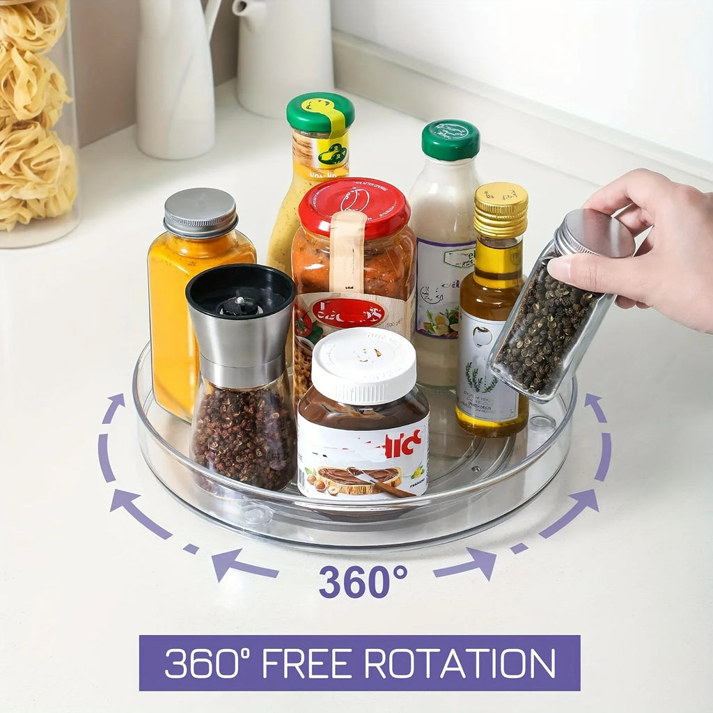 Spice Rack Organizer, 360 Degree Rotating Round Cabinet