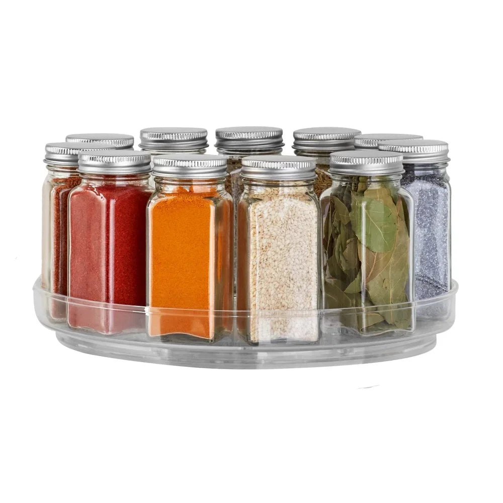 Clear Plastic Turntable Organizer 10 Inch Low Wall Modular Storage System Spice
