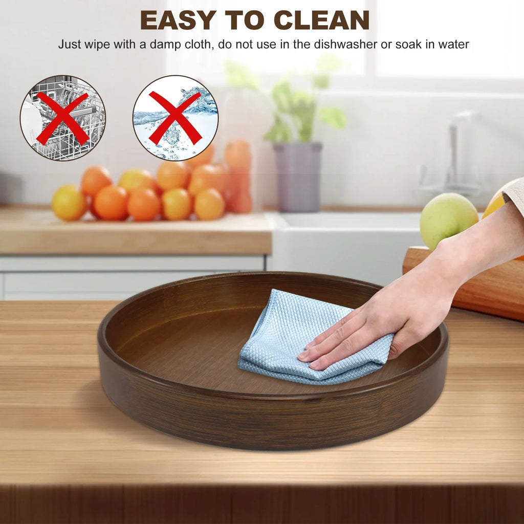 Wood Rotating Container for Cabinet Pantry Kitchen