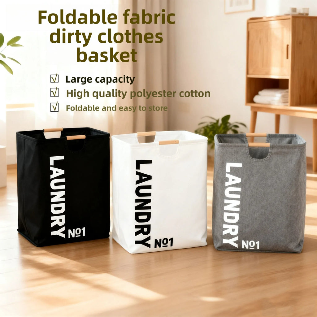 Foldable Fabric Laundry Basket with Handles Large Capacity Waterproof Storage Bin
