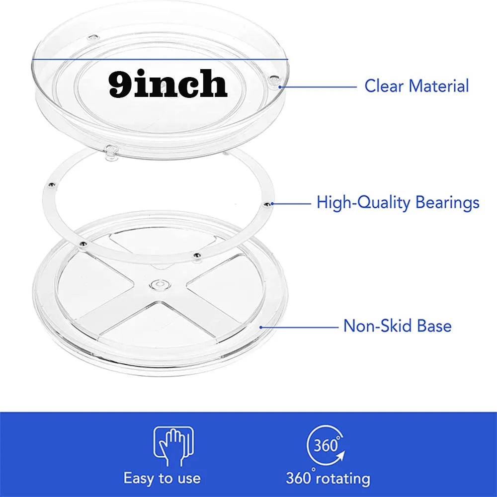 Spice Rack Organizer, 360 Degree Rotating Round Cabinet