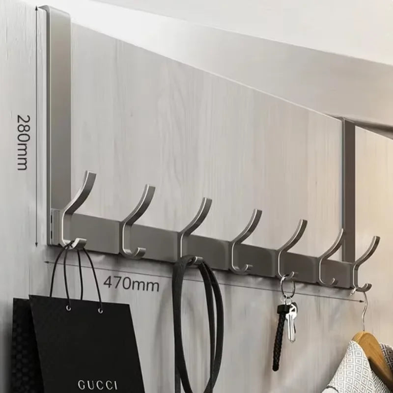 Over the Door Hook Rack Space Aluminum Coat Hanger