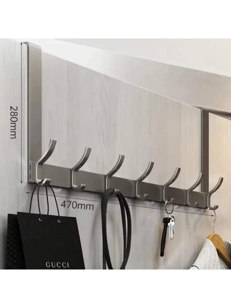Over the Door Hook Rack Space Aluminum Coat Hanger