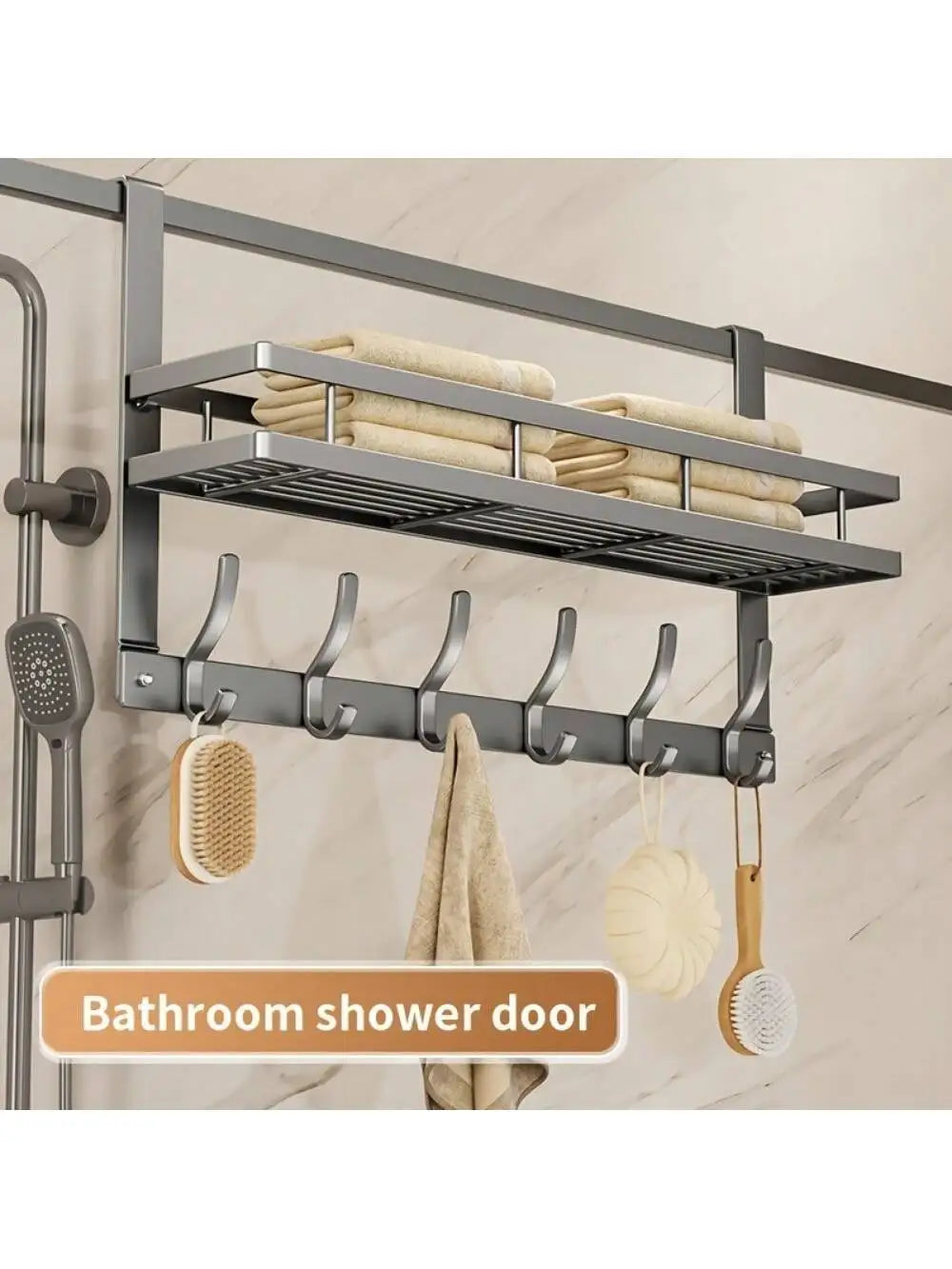 Easy-Install Over-The-Door Storage Rack - Multifunctional Metal Hooks for Bedroom