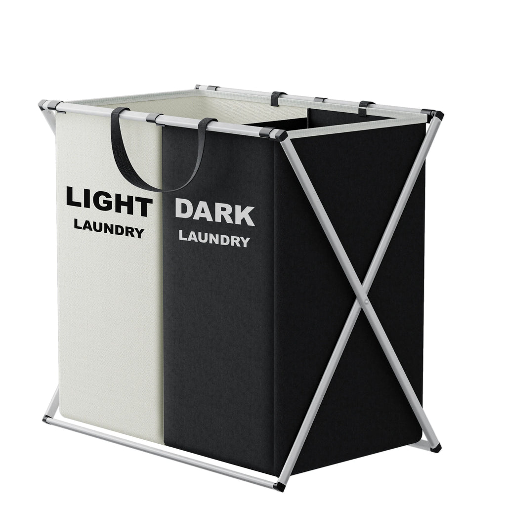 Large Laundry Hamper 3 Sections Divided Laundry Basket